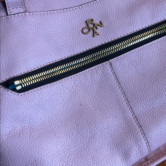 Blush Pink orYANY Women's leather Sarah Handbag Beautiful whipstitch detail EUC - Picture 15 of 16